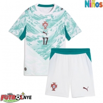 Camiseta Portugal Rafael Leao #17 Visitante Equipación para niños Mundial 2026 manga corta (+ pantalones cortos)
